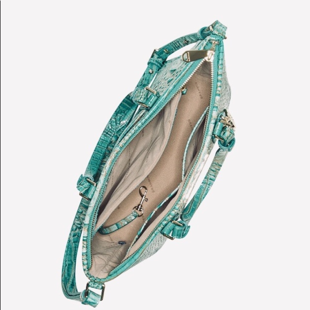 Brahmin Leather Melbourne Turquoise Satchel - Picture 4 of 9